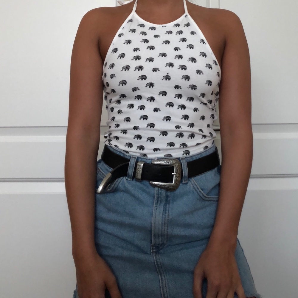Elephant print halter top
